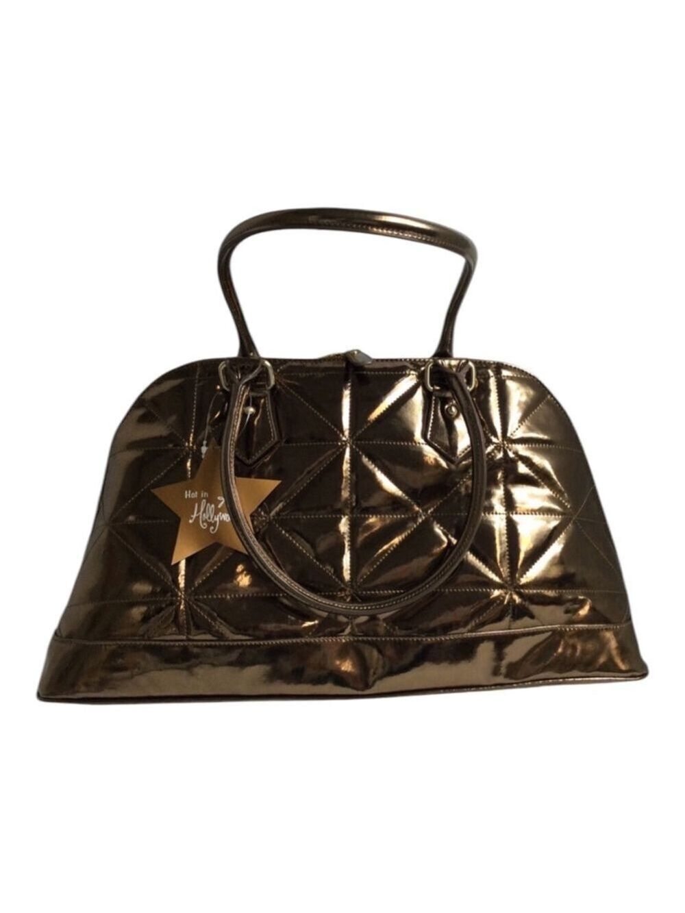 Hot in Hollywood Women's Metallic Quilted Bronze Handbag NWT& Dust-bag Vintage